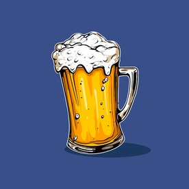 可爱啤酒卡通绘画儿童插画