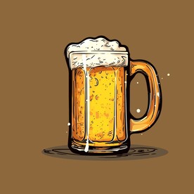 可爱啤酒卡通绘画儿童插画