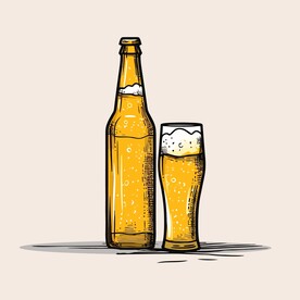 可爱啤酒卡通绘画儿童插画
