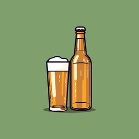 可爱啤酒卡通绘画儿童插画