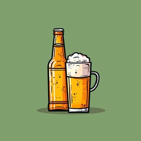 可爱啤酒卡通绘画儿童插画