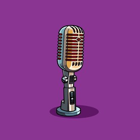 可爱麦克风卡通绘画儿童插画