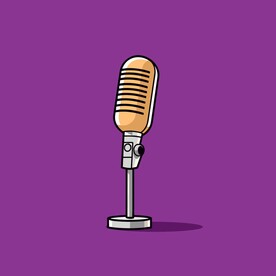 可爱麦克风卡通绘画儿童插画