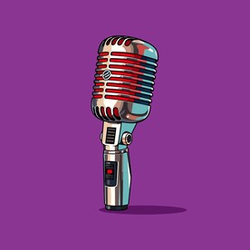 可爱麦克风卡通绘画儿童插画