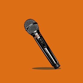 可爱麦克风卡通绘画儿童插画