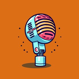 可爱麦克风卡通绘画儿童插画