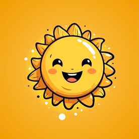 可爱太阳卡通绘画儿童插画