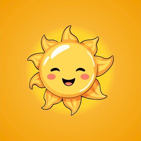 可爱太阳卡通绘画儿童插画
