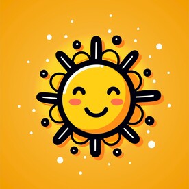 可爱太阳卡通绘画儿童插画