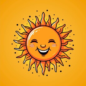 可爱太阳卡通绘画儿童插画