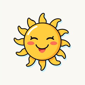 可爱太阳卡通绘画儿童插画