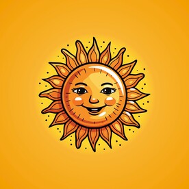 可爱太阳卡通绘画儿童插画