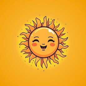 可爱太阳卡通绘画儿童插画