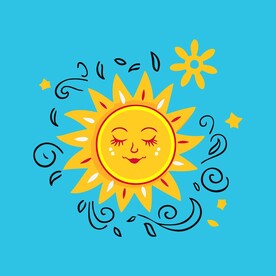 可爱太阳卡通绘画儿童插画