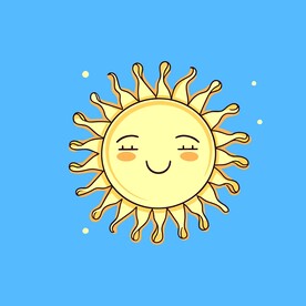 可爱太阳卡通绘画儿童插画