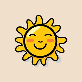 可爱太阳卡通绘画儿童插画