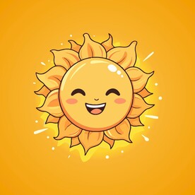 可爱太阳卡通绘画儿童插画