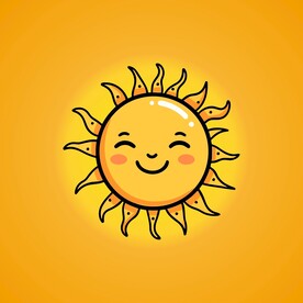 可爱太阳卡通绘画儿童插画
