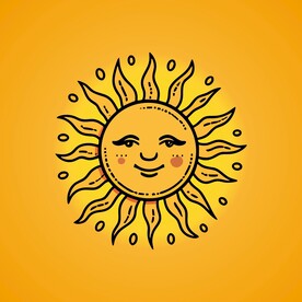 可爱太阳卡通绘画儿童插画