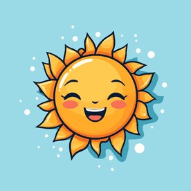 可爱太阳卡通绘画儿童插画