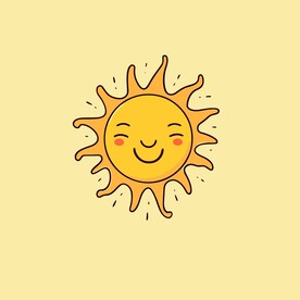 可爱太阳卡通绘画儿童插画
