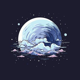 可爱月亮卡通绘画儿童插画