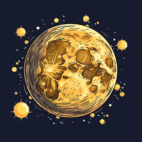 可爱月亮卡通绘画儿童插画