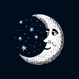 可爱月亮卡通绘画儿童插画