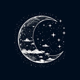 可爱月亮卡通绘画儿童插画