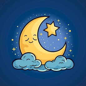 可爱月亮卡通绘画儿童插画