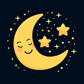 可爱月亮卡通绘画儿童插画