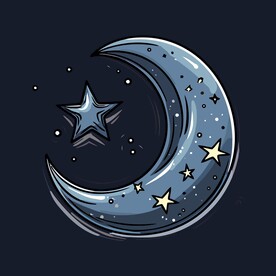 可爱月亮卡通绘画儿童插画