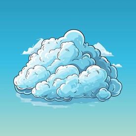 可爱白云卡通绘画儿童插画