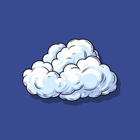 可爱白云卡通绘画儿童插画