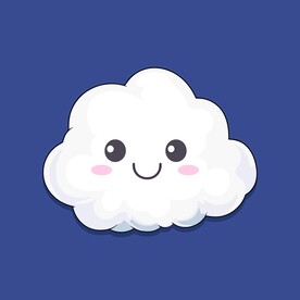 可爱白云卡通绘画儿童插画