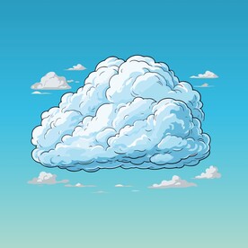 可爱白云卡通绘画儿童插画