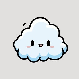 可爱白云卡通绘画儿童插画