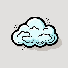 可爱白云卡通绘画儿童插画