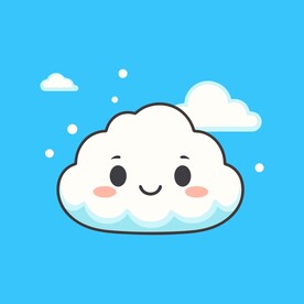 可爱白云卡通绘画儿童插画