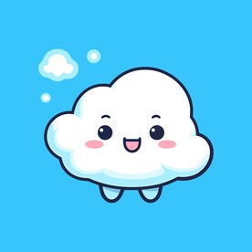 可爱白云卡通绘画儿童插画