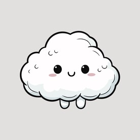 可爱白云卡通绘画儿童插画