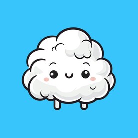 可爱白云卡通绘画儿童插画