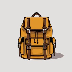 户外背包旅行包矢量简笔画