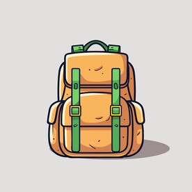 户外背包旅行包矢量简笔画