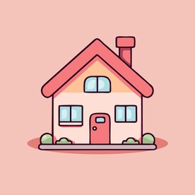 卡通阳光小房子矢量简笔画