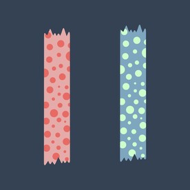 卡通胶带贴纸矢量简笔画