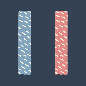 卡通胶带贴纸矢量简笔画