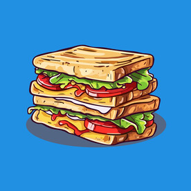 西式快餐美味汉堡矢量简笔画