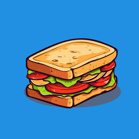 西式快餐美味汉堡矢量简笔画