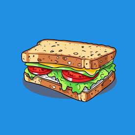 西式快餐美味汉堡矢量简笔画